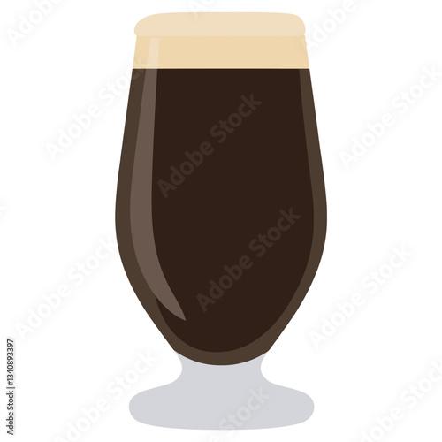 Stout beer glass illustration beverage  vector