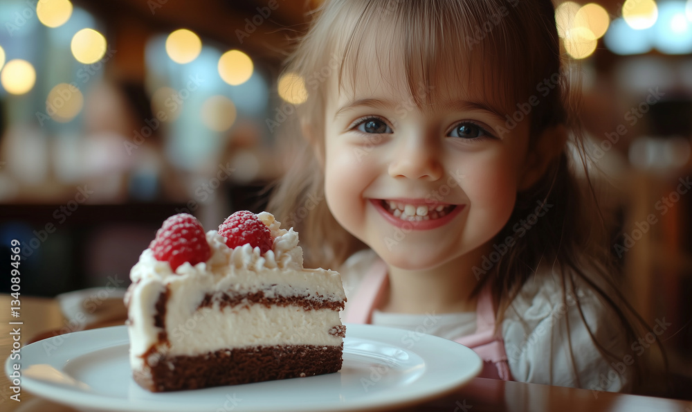 Happy kid eating cakes at restaurant, laughing while enjoying her birthday, generated AI
Happy kid eating cakes at restaurant, laughing while enjoying her birthday, generated AI