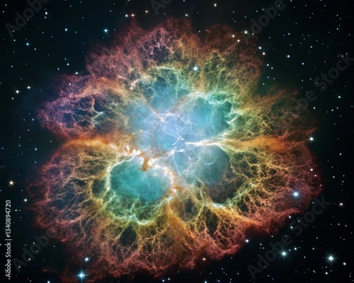 Crab nebula,nebula,abstract background with stars,space,
