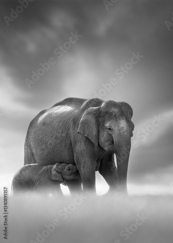 Canvas Print elephant in the forest