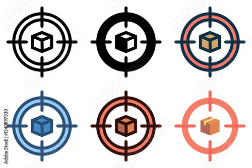 aim target on package icon vector illustration