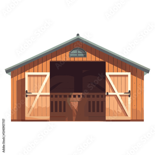Horse stable architecture illustration building vector