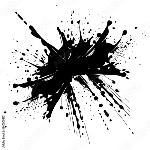Individual black ink splashe art abstract splatter vector
