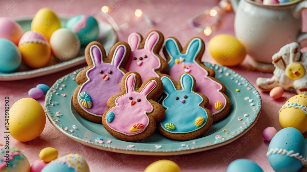 Gingerbread bunnies with a watercolor effect Gingerbread bunnies with a watercolor effect