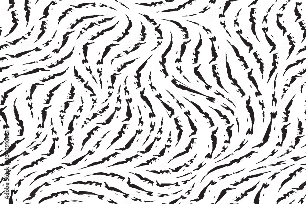 Vector seamless texture. Pattern of heterogeneous ragged lines of black color isolated on white background. Decorative print for fabrics or paper from flowing lines
Vector seamless texture. Pattern of heterogeneous ragged lines of black color isolated on white background. Decorative print for fabrics or paper from flowing lines
