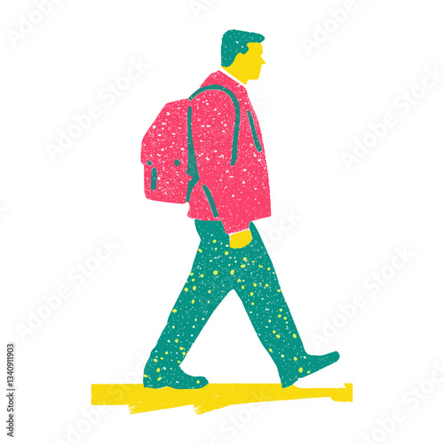 Side people walking man person illustration gymnastics vector