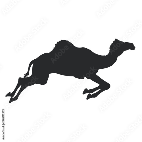 Camel jumping silhouette illustration animal black vector