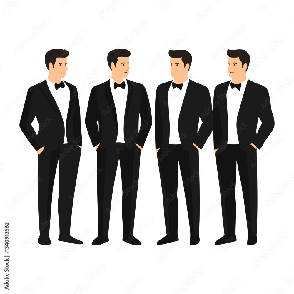 4 groomsmaide suits illustration tuxedo vector 4 groomsmaide suits illustration tuxedo vector