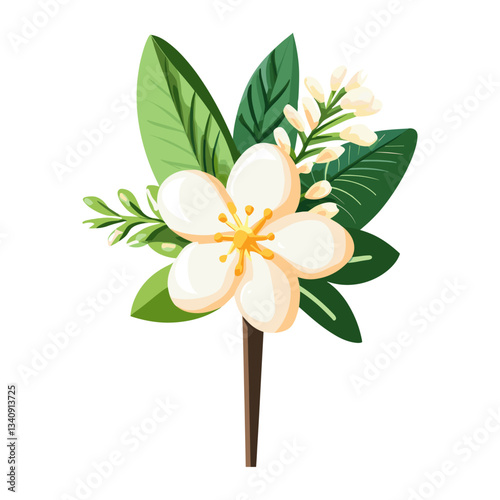 Boutonniere flower leaves leaf vector
