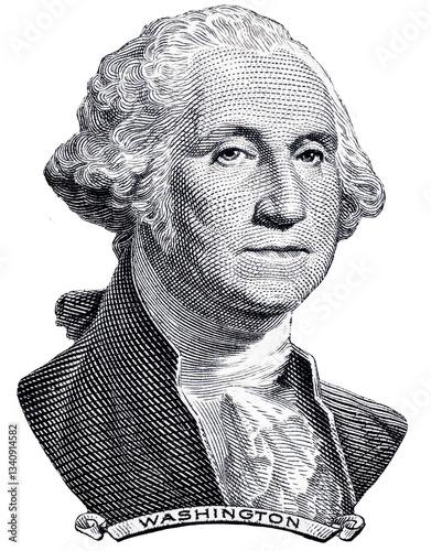 George Washington's face from the one dollar bill