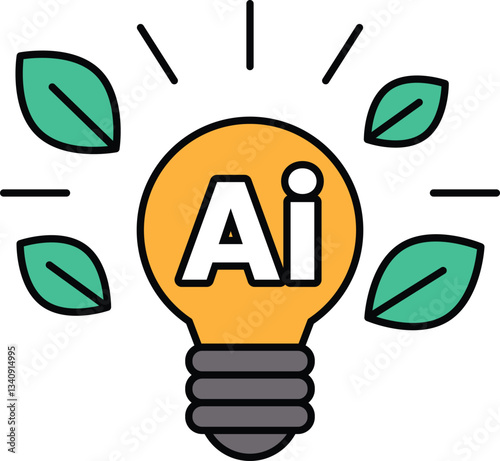 A light bulb with the word AI written on it