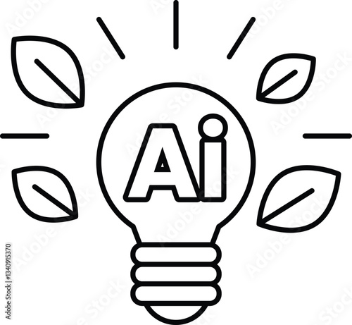 light bulb with the word AI written on it