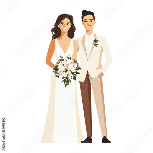 LGBT groom wedding illustration clothing vector