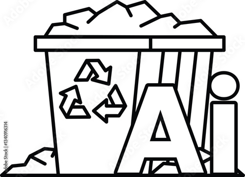 trash can with a recycling symbol on it