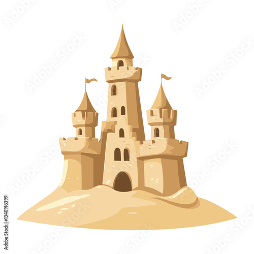 Sand castle illustration art architecture vector