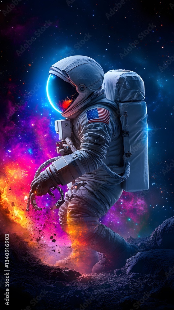 Astronauts Exploring the Lunar Frontier with Futuristic Technology Astronauts Exploring the Lunar Frontier with Futuristic Technology