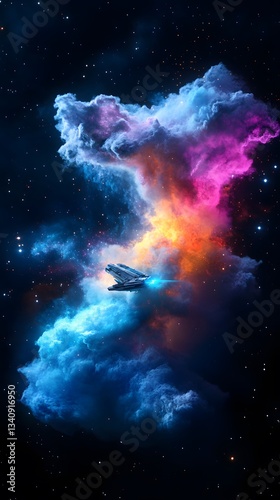 Starship Journey Through Cosmic Storms