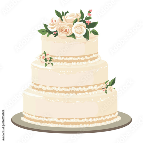 Wedding cake illustration dessert white vector