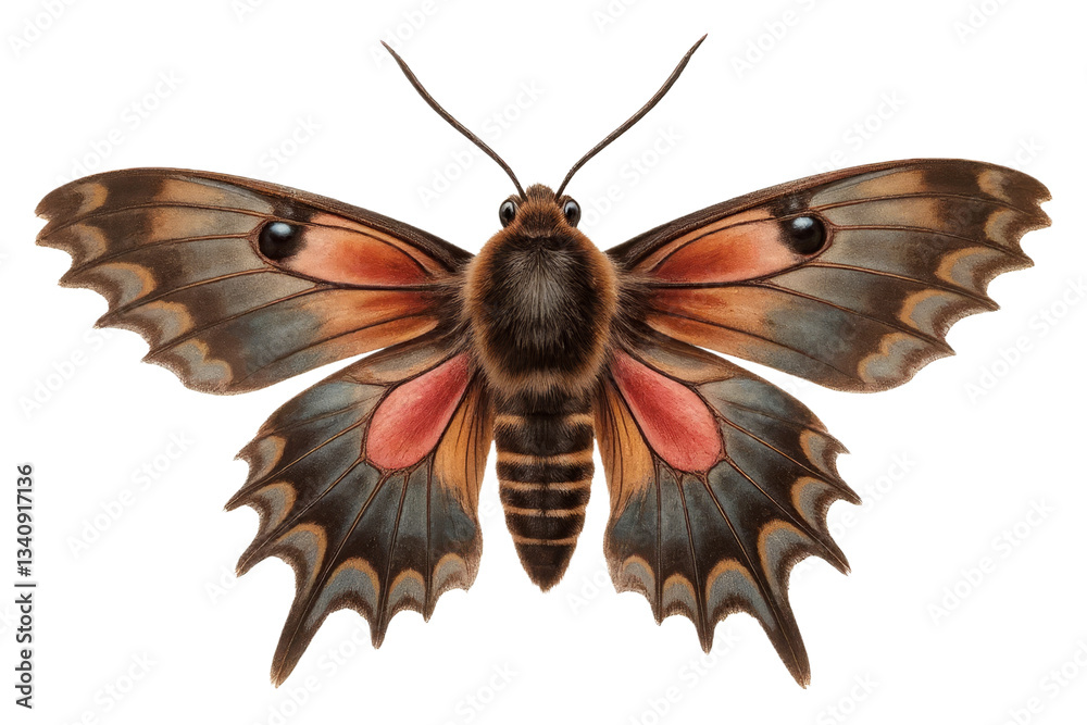 Fototapeta premium Detailed Moth Illustration with Transparent Background