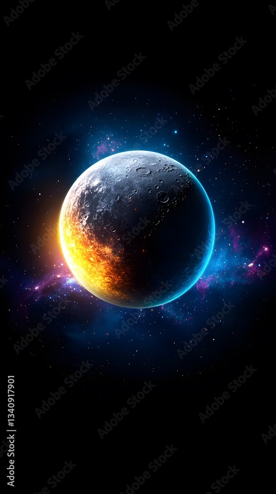 Fototapeta premium Illustration of Solar Moons and Satellites