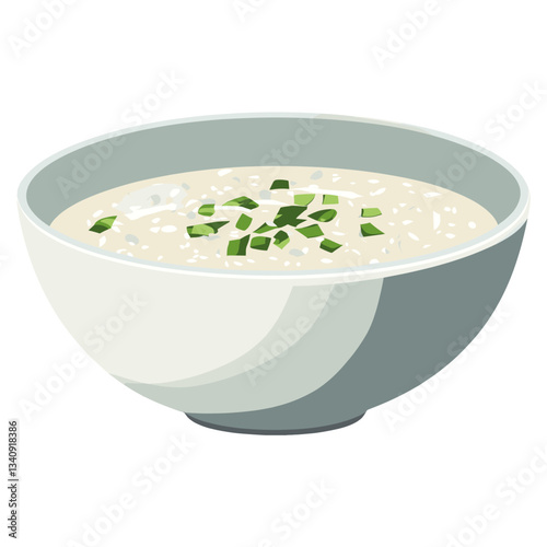 Congee in a bowl illustration minimalist texture vector