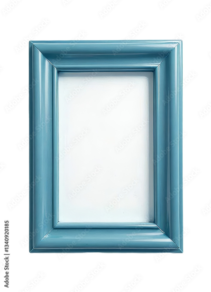 Glossy light blue picture frame, transparent background Glossy light blue picture frame, transparent background