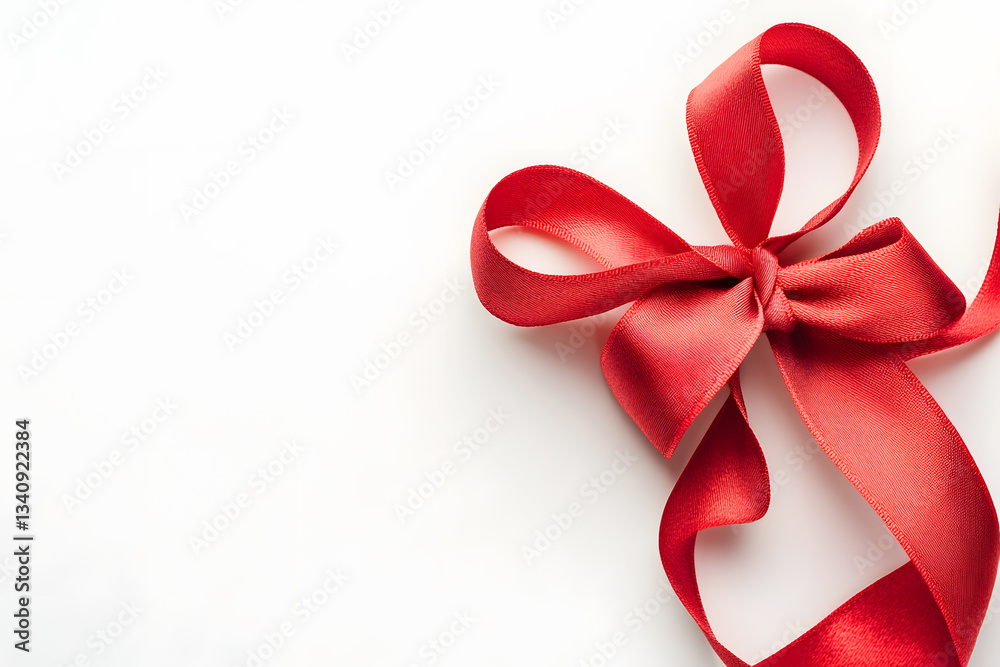 Set of red satin ribbon bows isolated on white background Set of red satin ribbon bows isolated on white background