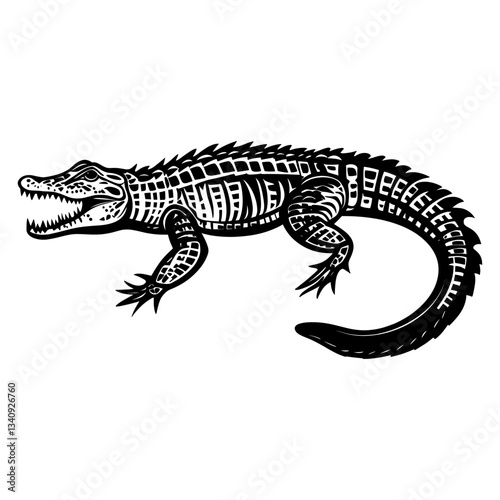 Obraz na płótnie Simple alligator outline icon linear illustration animal design vector w salonie