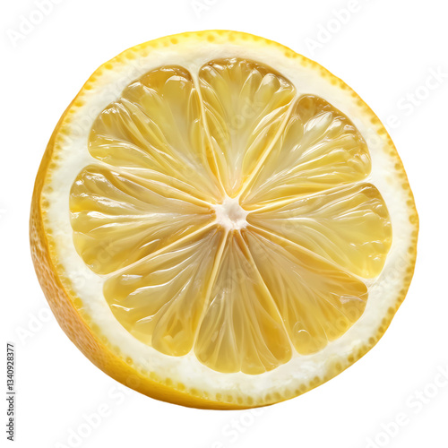 Juicy Lemon Slice: High-Res Image isolated on transparent background