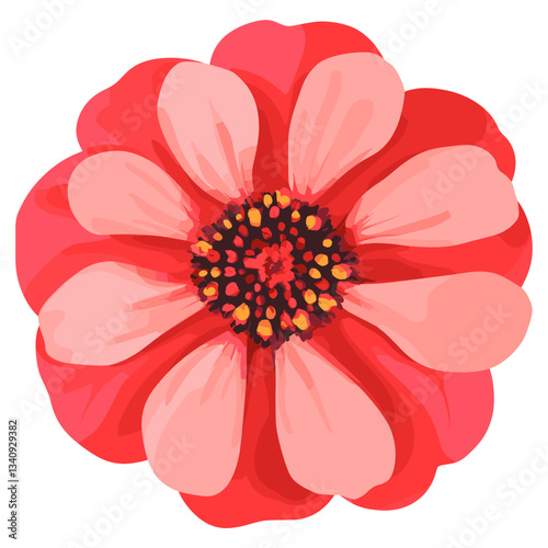 Flower illustration petals red vector
