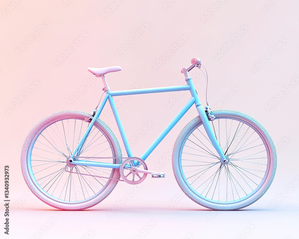 Fototapeta premium 3d bicycle pastel color