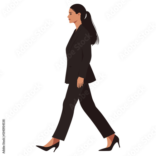 Business women wearing suite walking woman professional vector