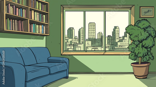 living room with a window