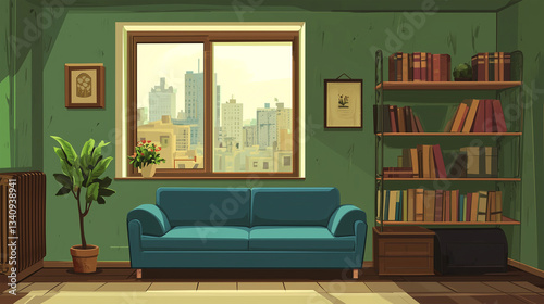 modern living room with sofa