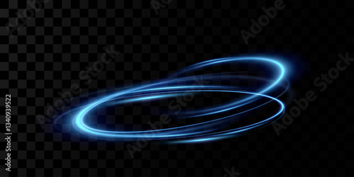 Neon blue magic circle. Futuristic light circle for background. Light frame. Vector. Magic portal.