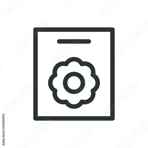 Flower seeds packet line icon, flower seed packets vector symbol with editable stroke