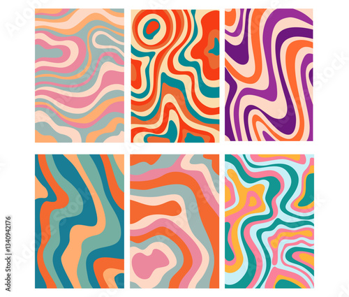 Groovy abstract retro background