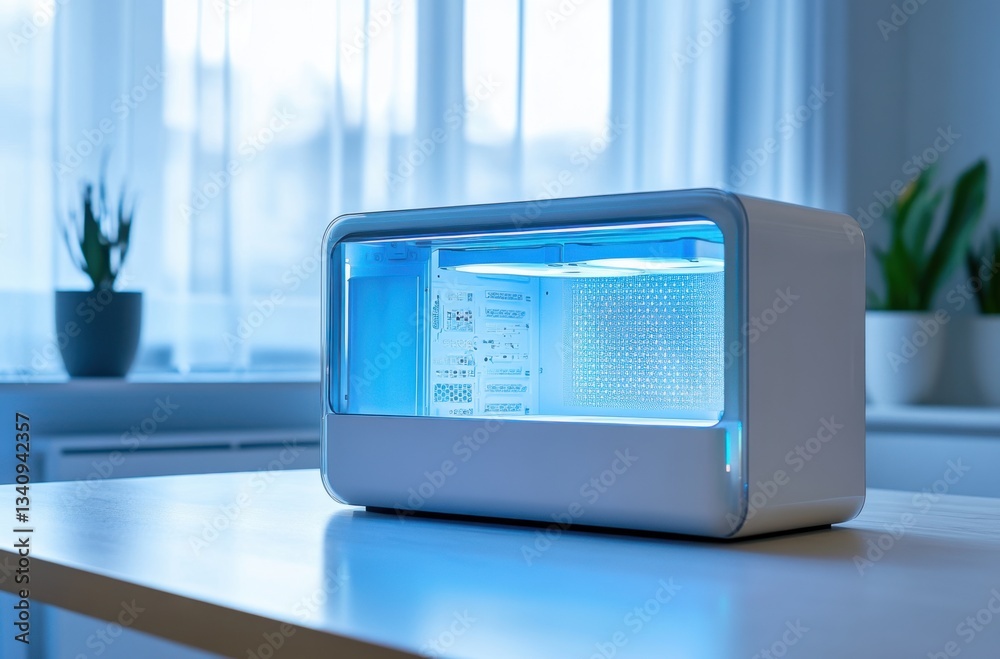 Fototapeta premium Ultra-modern PC case with panoramic glass window,