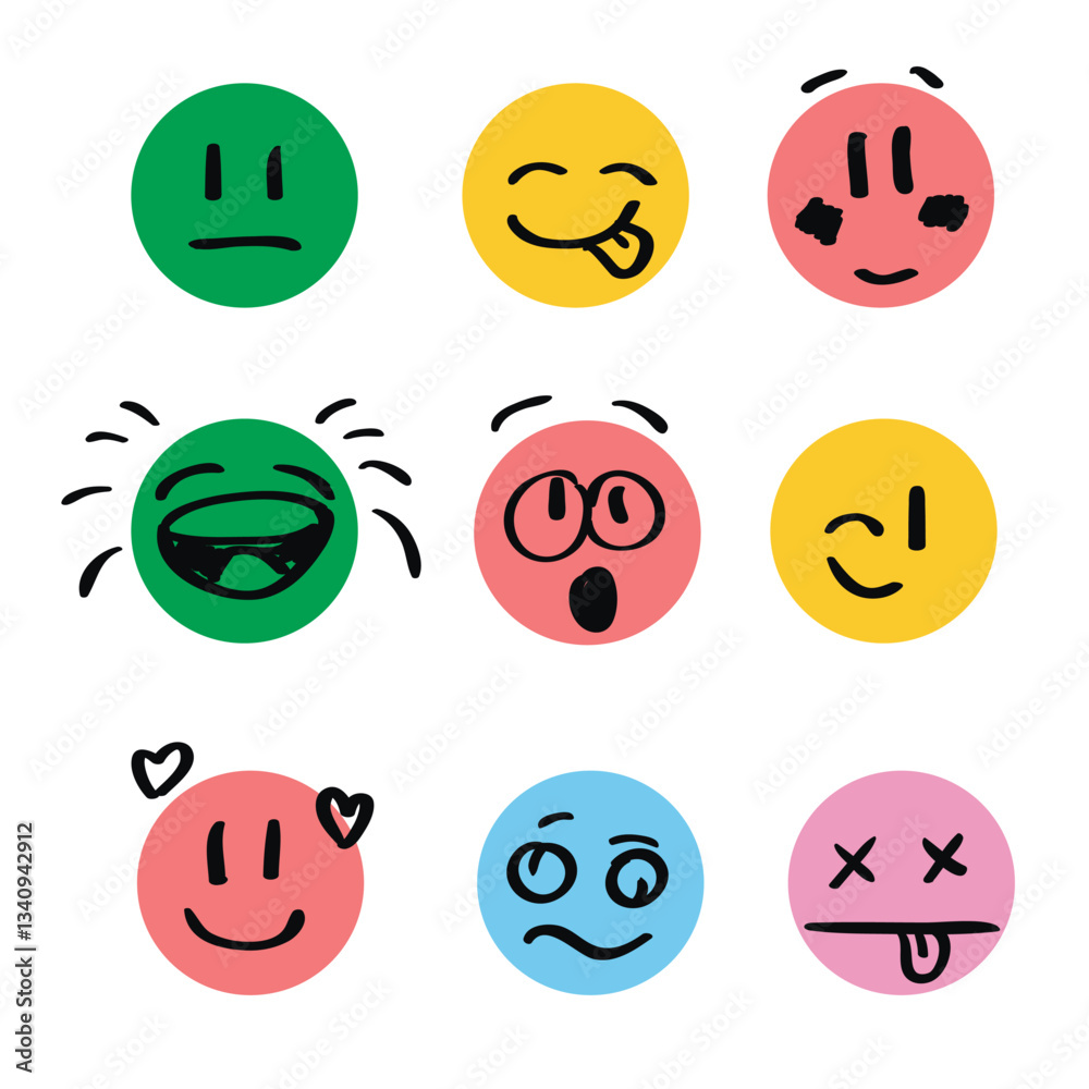 Obraz premium Modern outline style emoji icons collection. Premium quality symbols and sign web logo collection. Pack modern infographic logo and pictogram. Simple emoticons pictograms.