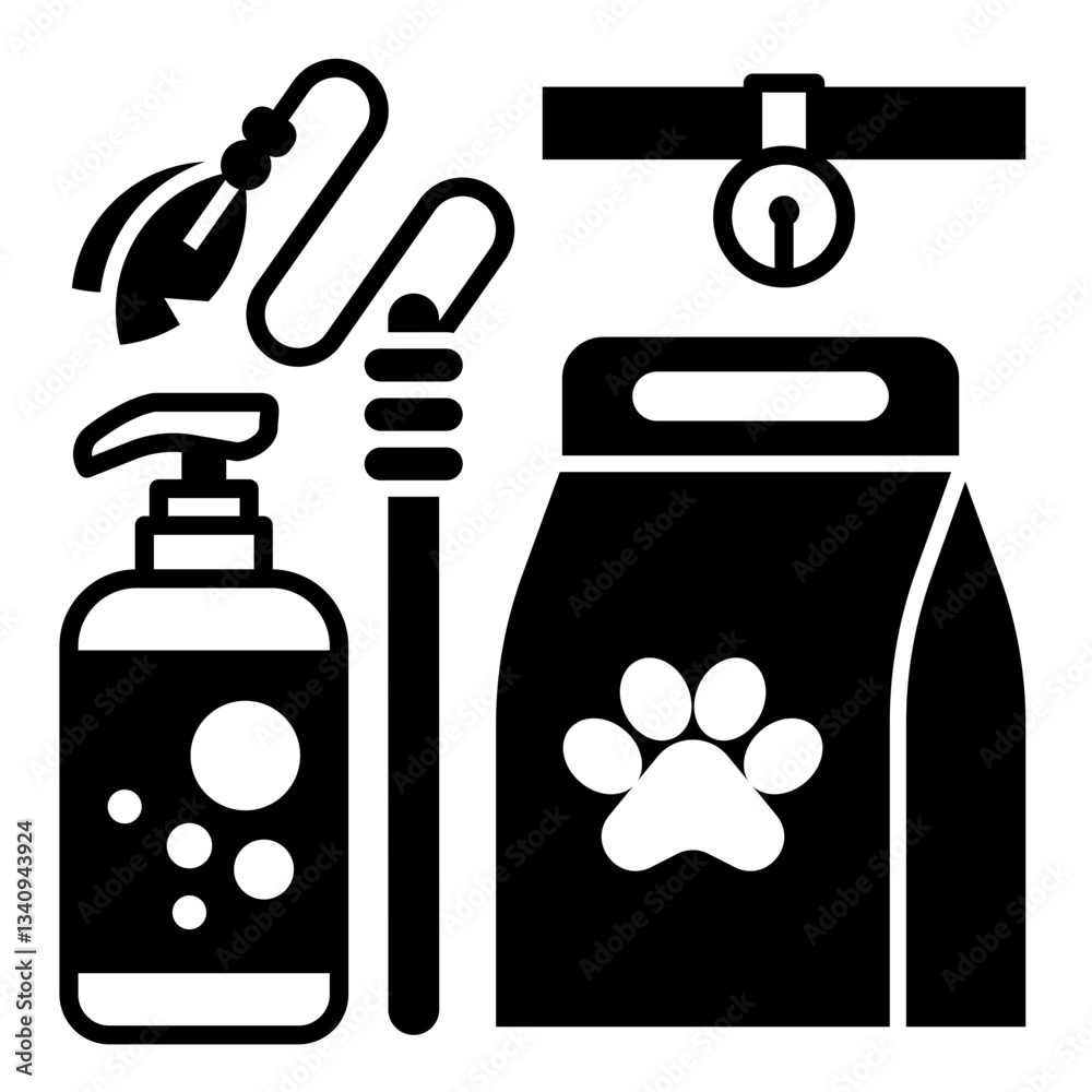 Pet Shop black glyph Icon Vector. Animal Care. Grooming Pet Symbol. Dog, Cat Veterinar Shop Icon. Pet Shop black glyph Icon Vector. Animal Care. Grooming Pet Symbol. Dog, Cat Veterinar Shop Icon.