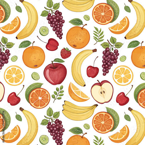 Seamless Food Pattern Design, Food Illustration  | Vector Art for Packaging 