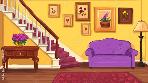 modern living room with furniture