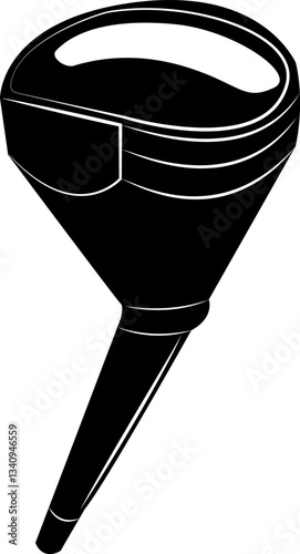 Black and white vector image of fuel funnel icon