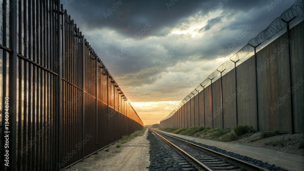 A conceptual artwork of an imposing iron barrier dividing trade routes, symbolizing economic restrictions and tariff challenges in a stylized, dramatic setting. A conceptual artwork of an imposing iron barrier dividing trade routes, symbolizing economic restrictions and tariff challenges in a stylized, dramatic setting.