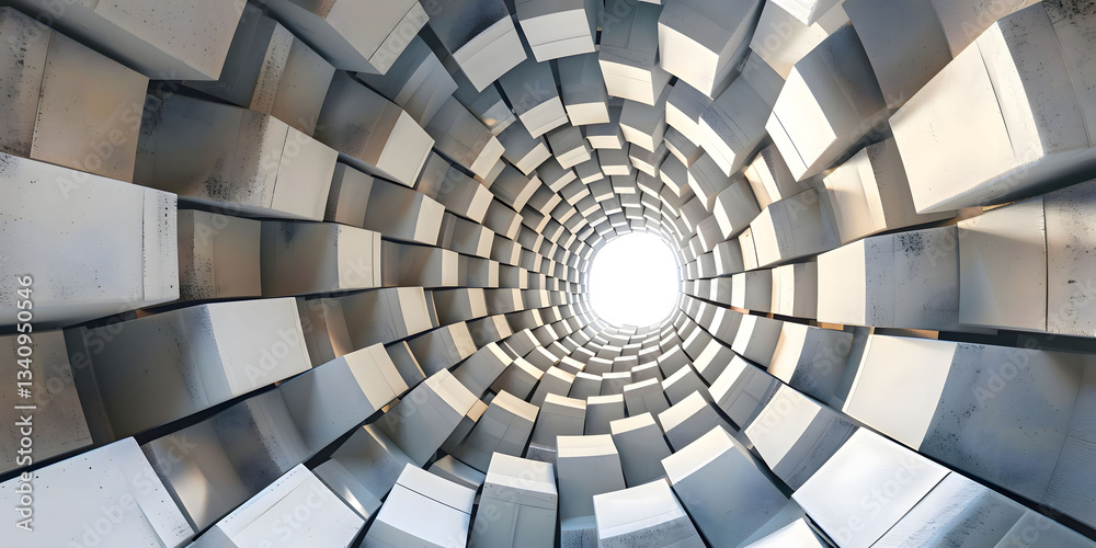 Naklejka premium Abstract Tunnel of Cubes: A 3D Digital Art Creation