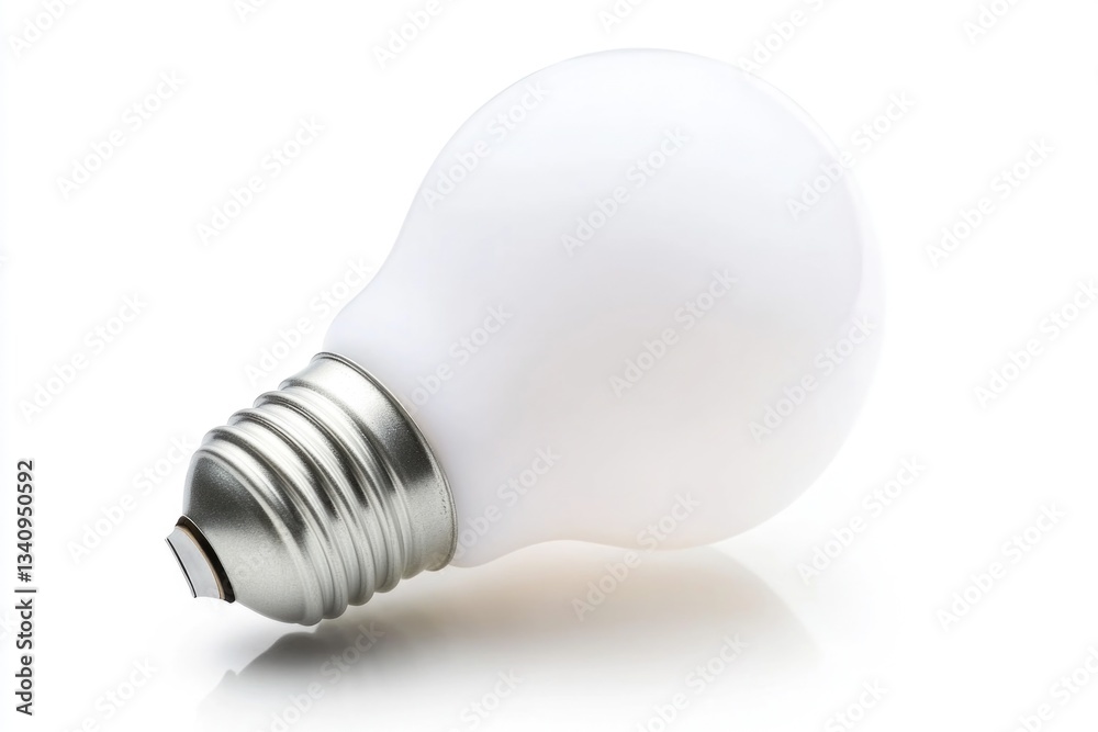 A close-up shot of a single light bulb on a white surface, suitable for use in illustrations or designs A close-up shot of a single light bulb on a white surface, suitable for use in illustrations or designs