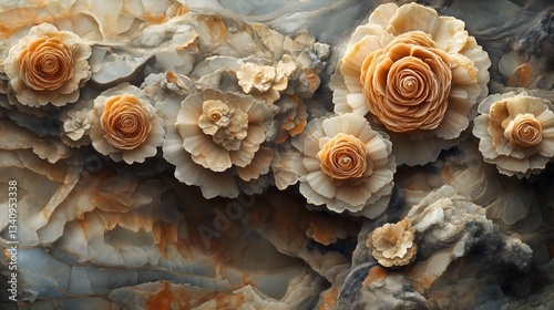 Stunning barite texture featuring intricate floral patterns in soft colors for creative backgrounds