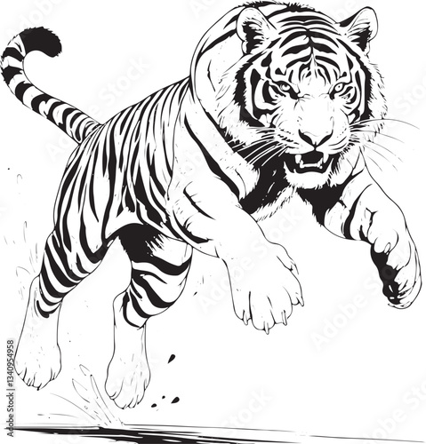 tiger jumping