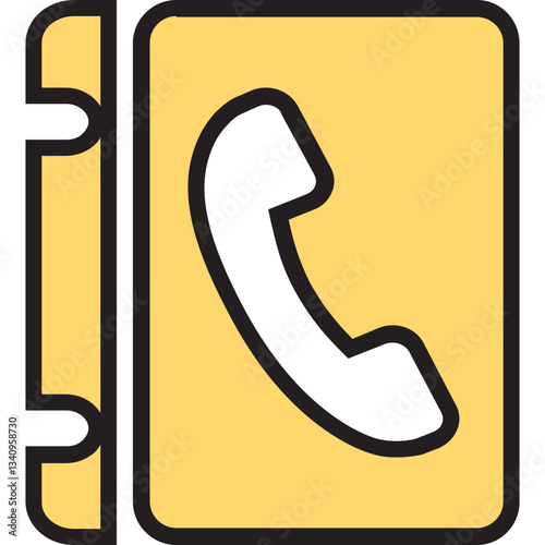 Phone Directory Icon – Colored Outline Symbol for Contacts and Communication