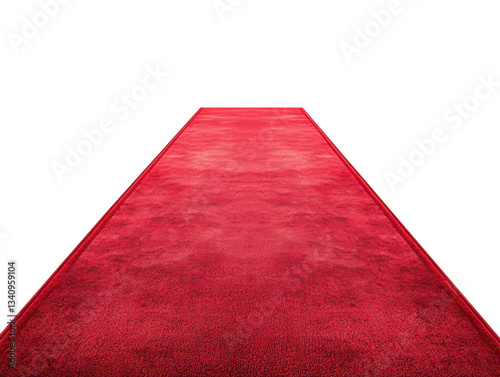 Red carpet leading the way to a special event or celebration venue on a transparent background, cut out